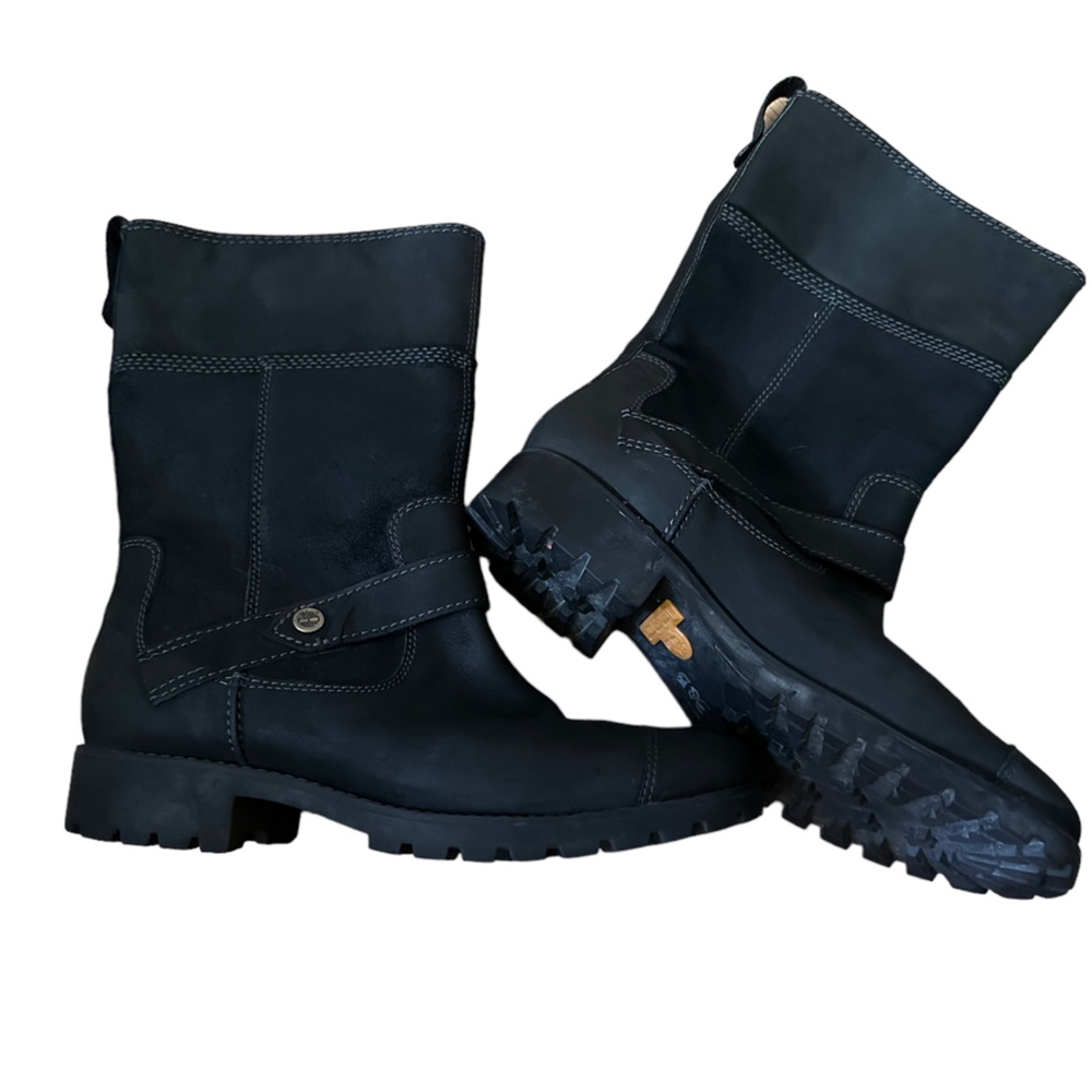 Timberland Atrus Womens 8” Boot Black Nobuck Suede Pull On Leather 9.5